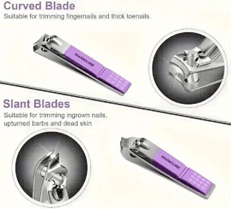 16 Pcs Nail Kit Pouch – Professional Manicure & Pedicure Set