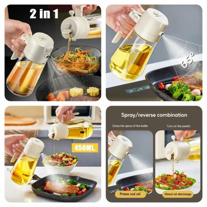 2 in 1 Oil Jug & Spray Bottle | Smart Dual Dispenser