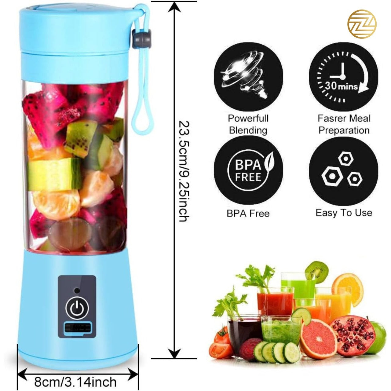 6 Blade Mini Juicer – USB Rechargeable Portable Blender
