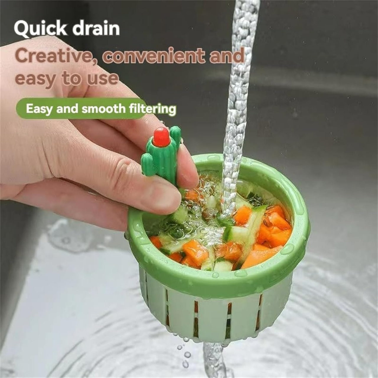 Cactus Design Sink Drain Filter – Premium Kitchen Strainer