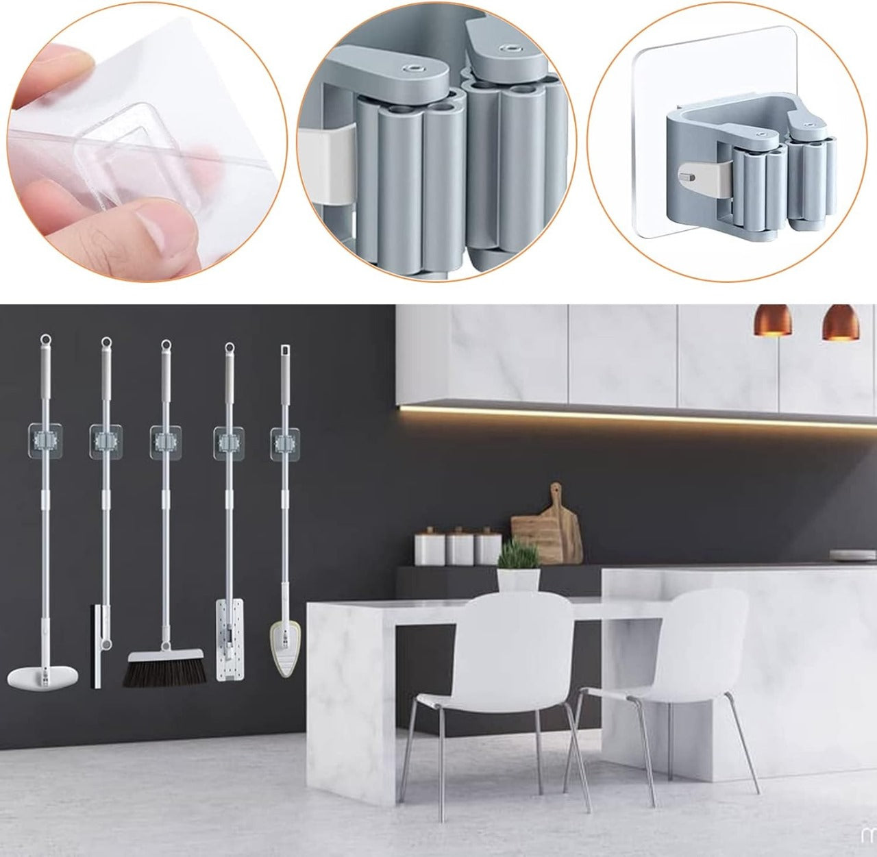 Easy-Install Wall-Mounted Mop & Broom Holder – Buy 1 Get 2 Free (3-Pack)