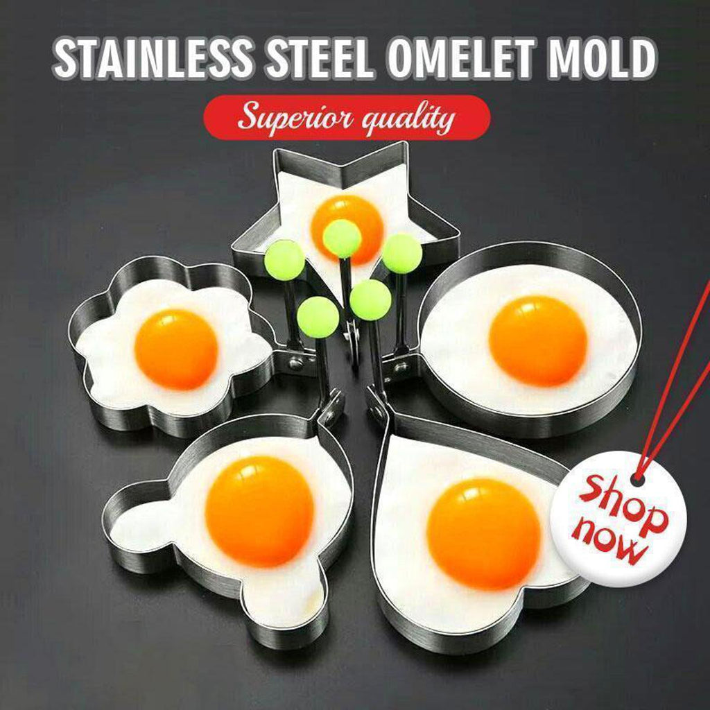 Pack of 4 Egg Mold Shapers – Creative Breakfast Tools