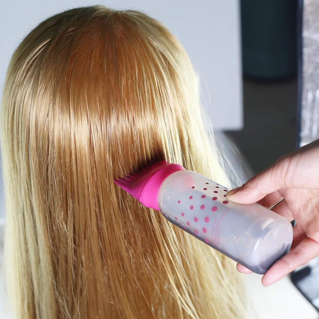 Silicone Hair Oil Bottle – Easy Squeeze Scalp Applicator