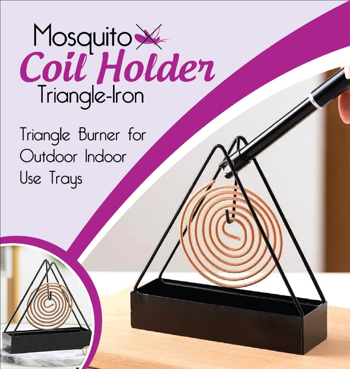 Metal Mosquito Coil Stand – Buy 1 Get 2 Free (3-Pack)