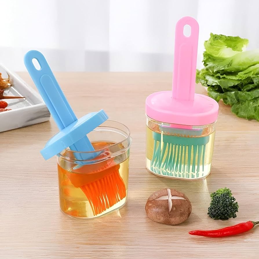 Oil Bottle with Silicone Brush – Precision Kitchen Dispenser