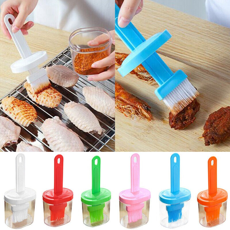 Oil Bottle with Silicone Brush – Precision Kitchen Dispenser
