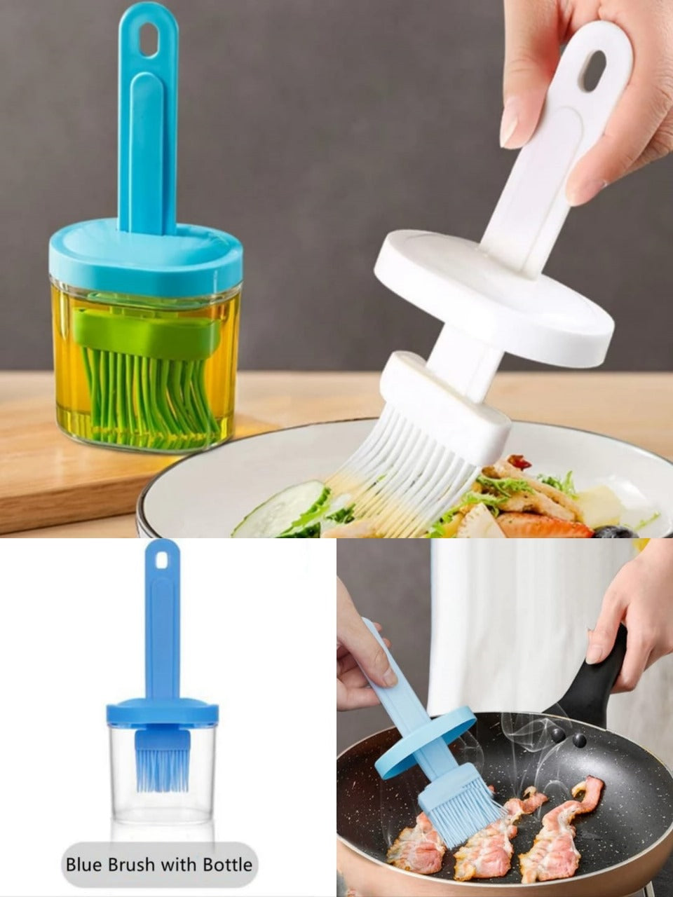 Oil Bottle with Silicone Brush – Precision Kitchen Dispenser