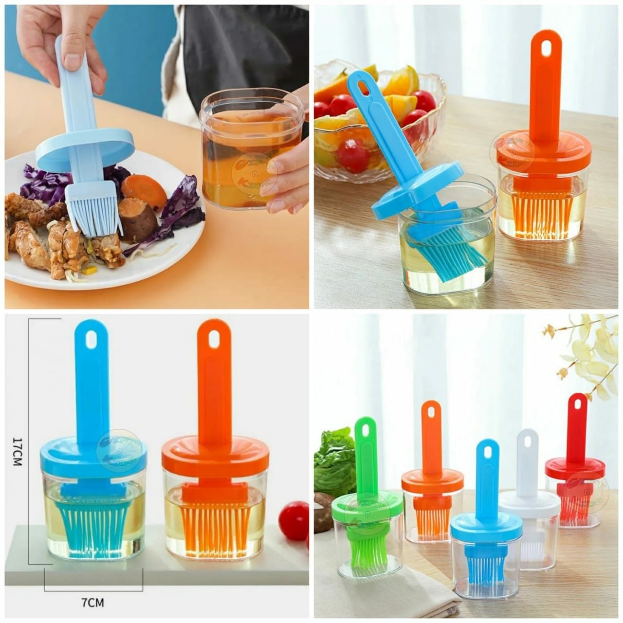 Oil Bottle with Silicone Brush – Precision Kitchen Dispenser