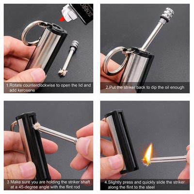 Permit Match Keychain Lighter – Windproof Refillable Fire Starter