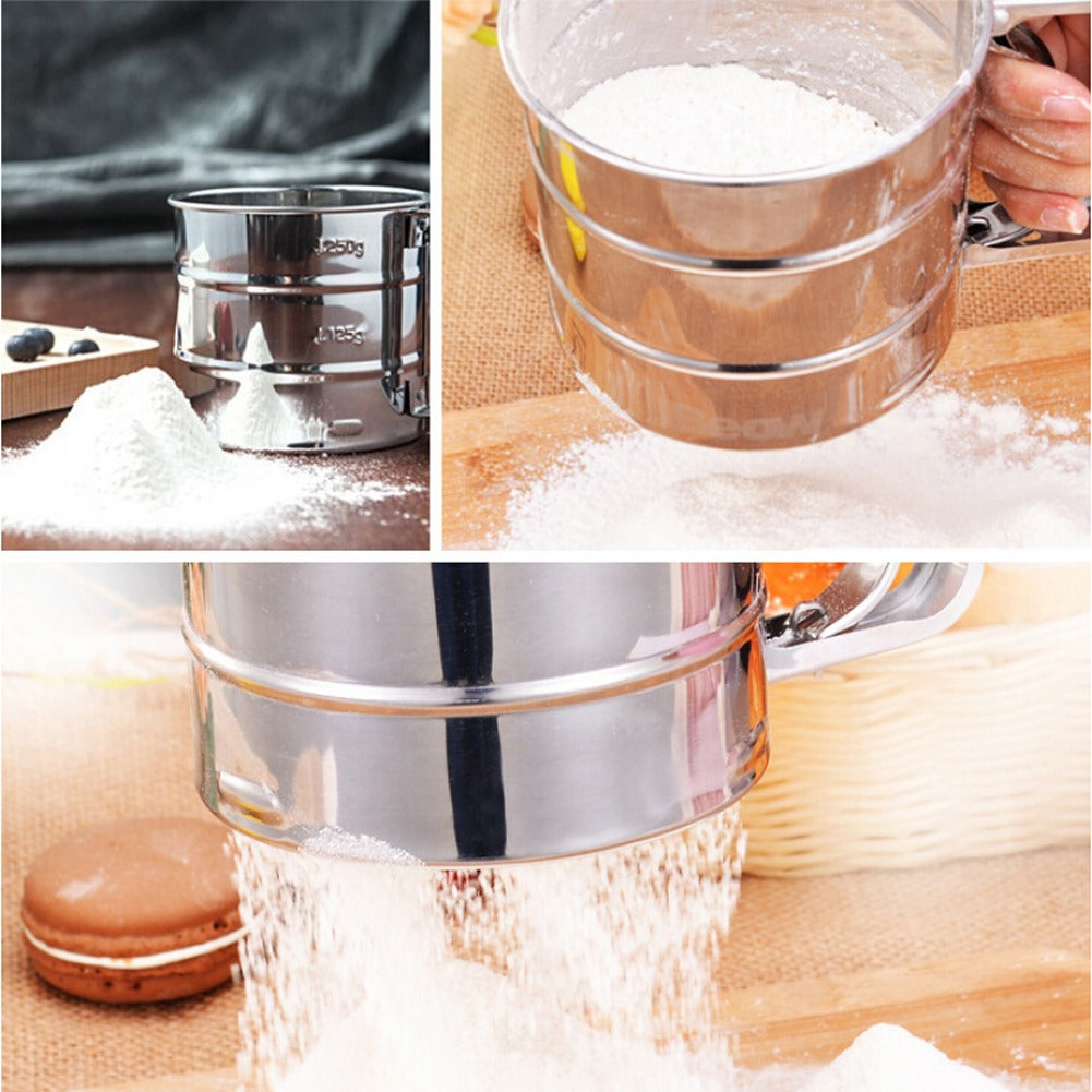 Stainless Steel Flour Strainer | Fine Mesh Sifter for Baking