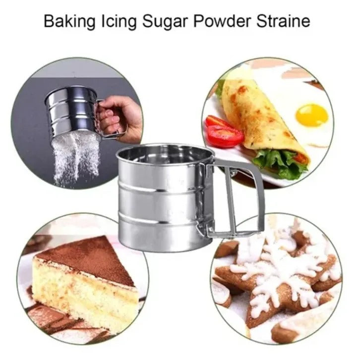 Stainless Steel Flour Strainer | Fine Mesh Sifter for Baking