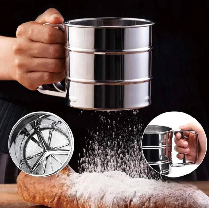 Stainless Steel Flour Strainer | Fine Mesh Sifter for Baking