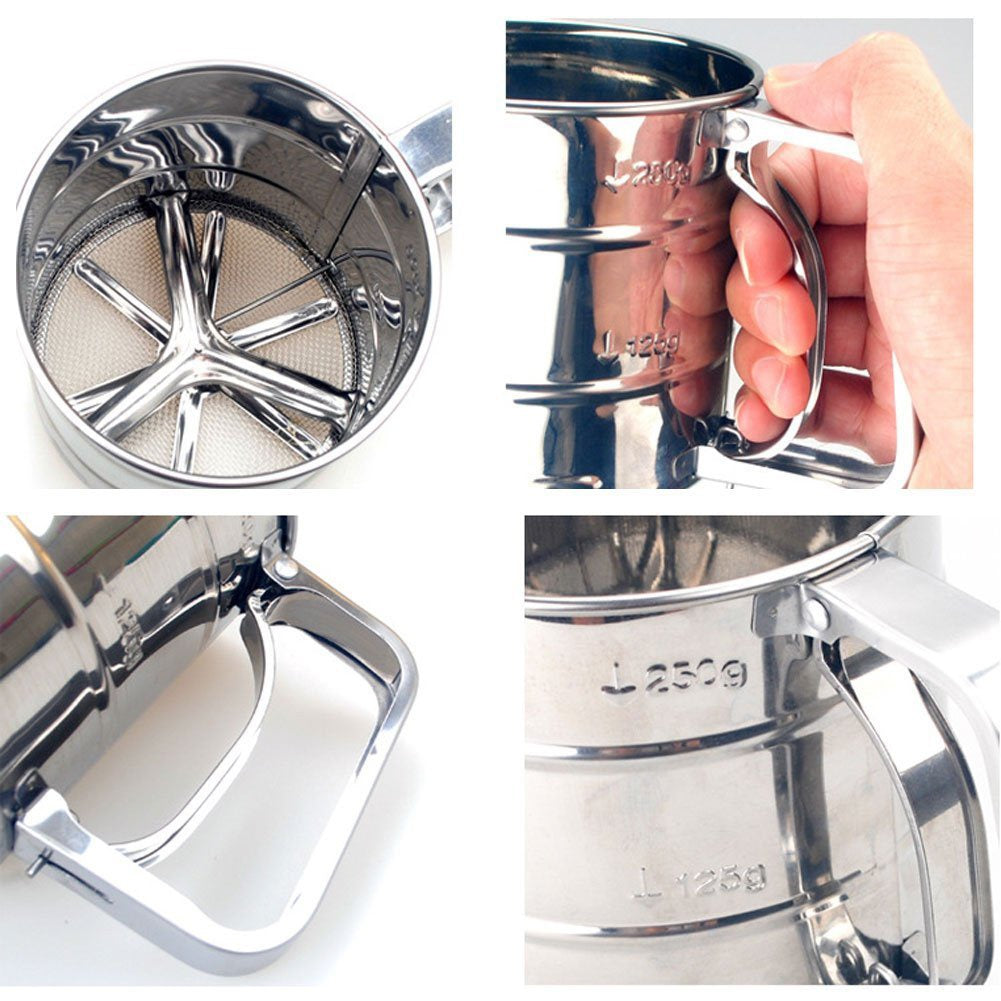 Stainless Steel Flour Strainer | Fine Mesh Sifter for Baking