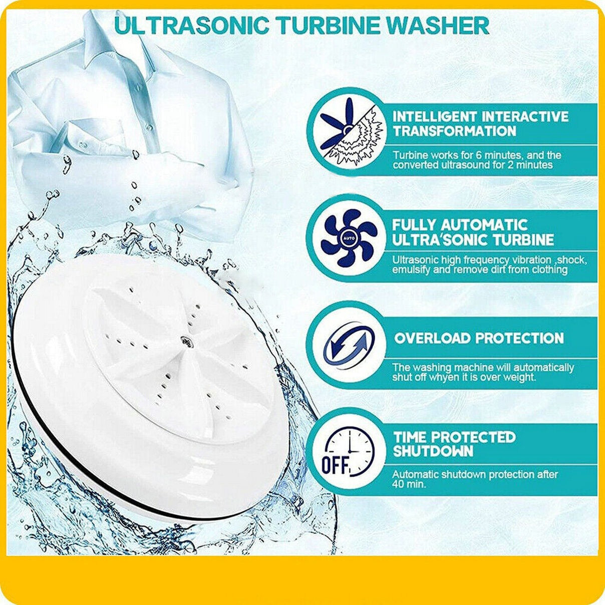Turbine Wash – Portable Mini Washing Machine for Fast Laundry