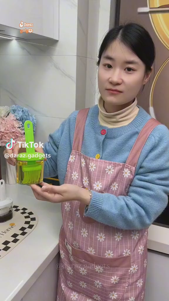 Oil Bottle with Silicone Brush – Precision Kitchen Dispenser